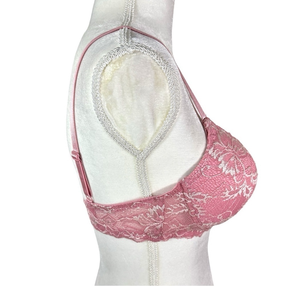 🌸Prima Valentina Pink Lace Push Up Bra- Size 36C RN#147132 - Picture 3 of 9